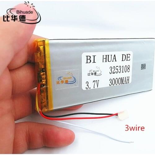 Li-po 3253108 3-Wire 3.7V 3000mAh Rechargeable li-po lymer Li-ion Battery For china clone Goophone 5.5 6plus I6 6SPLUS phone
