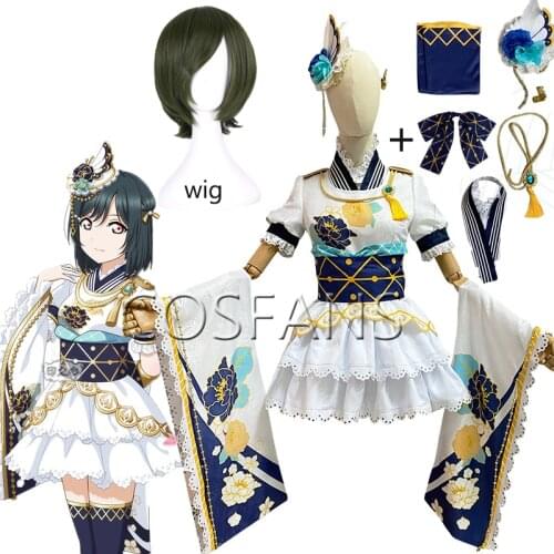 Love Live! Nijigasaki High School Idol Club Mifune Shioriko Dress Uniform Outfit Anime Customize Halloween Cosplay Costumes wig