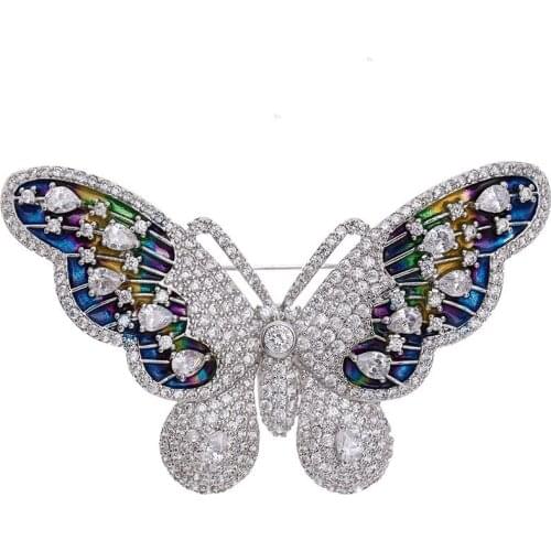 MADALENA SARARA Colorful AAAA Zircon Inlaid Brooch Moon Style Fine Brooch Pin For Women Jewelry