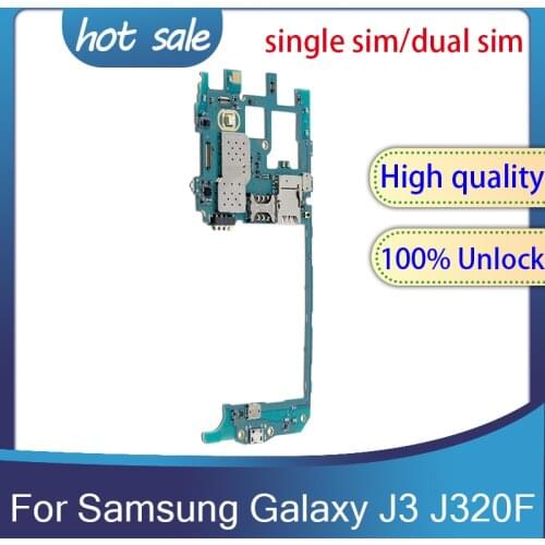 Single sim/dual Sim card Motherboard For Samsung Galaxy J3 J320F,Europe Version Original Unlocked For Galaxy J3 J320F MainBoard
