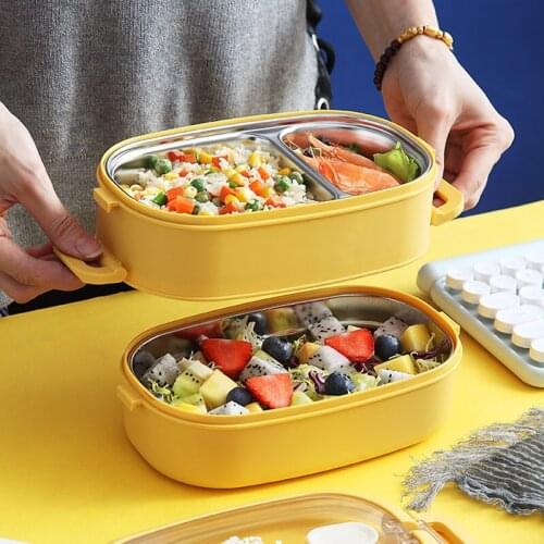 Multi-layer bento box Japanese Style Portable Outdoor 304 Stainless Steel thermal lunch box for kids With Compartment food boxs