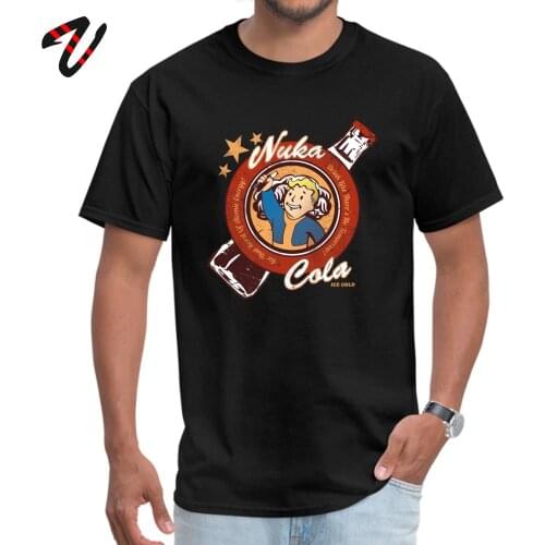 Fallout Vault Boy T-shirt Men Drink Cola 100% Cotton Mens Tshirts Luxury Short Sleeve T Shirt High Quality Slim Fit Tees Game