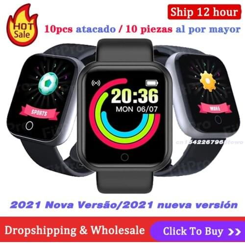 Wholesale New Updated Y68 Smart Watch Men Women Fitpro App Put Photos Fitness Tracker Bracelet D20 Sport Smartwatch Android IOS