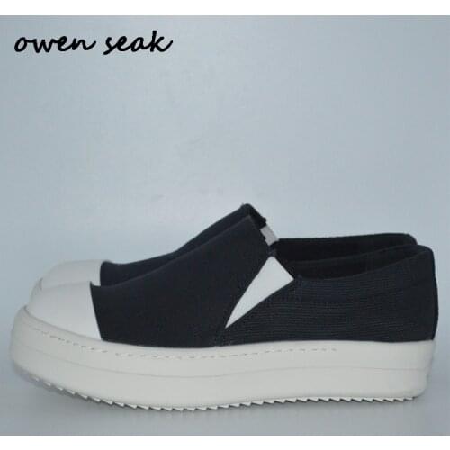 2017 New Arrival Owen Seak Men Canvas Shoes Luxury Trainers Adult Slip On Casual Men Sneaker Brand Flats Black Shoes Big Size