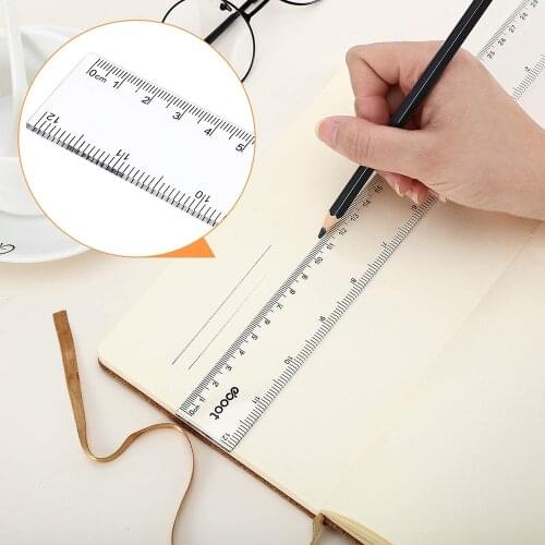 Plastic Ruler 6/8/12 Inch Standard/metric Rulers Straight Ruler Measuring Tool For Student School Office