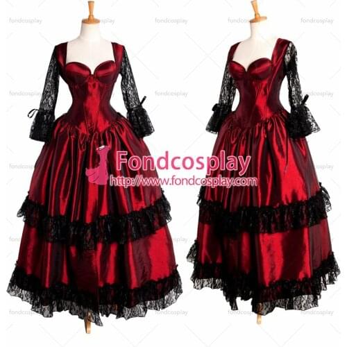 O Dress The Story Of O With Bra Gothic Red Taffeta Dress Cosplay Costume Tailor-made[G212]
