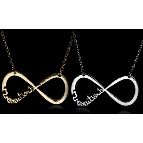 Dropshipping Rock Band One Direction 1D Directioner Infinite 8 Chain Necklace Bow Lucky 8 Metal Chain Necklace
