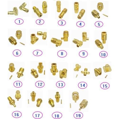 Connector SMA Male Plug & Female Jack Clamp / Solder For RG316 RG174 / RG58 RG142 / RG402 0.141" / RG405 0.086" /1.13mm / RG178