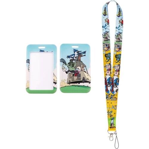 24pcs/lot MD1172 DMLSKY Cartoon Neck Strap Lanyard for keys Gym Mobile Phone Straps USB badge holder Hang Rope With Card Holder