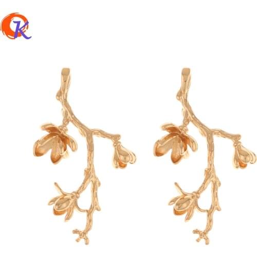 Cordial Design 50Pcs 23*42MM Jewelry Accessories/Copper Material/Flower Shape/Connectors/Hand Made/DIY Making/Earring Findings