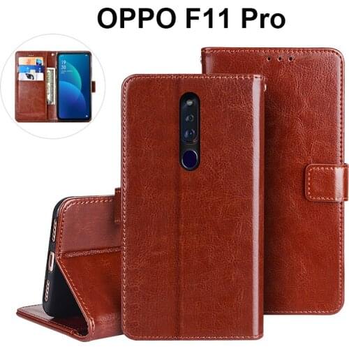 Silicone Case for OPPO F11 OPPO F11 Pro 6.53" PU Leather Back Cover Wallet Case Fundas Coque for OPPO F11Pro CPH1969 Phone Shell