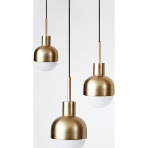 Nordic Denmark Copper Dining Room Pendant Lights Loft Style Bar Simple Suspension Luminaire Lighting Fixture With E27 LED Bulb
