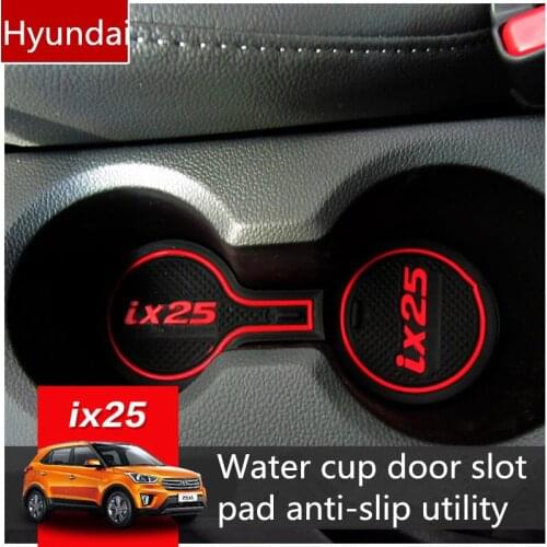 Door Slot Pad Mat For Hyundai IX25 3D Rubber Mat Interior Cup Cushion Groove Mat Lnterior Anti Slip Car Styling 17pcs
