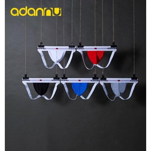Adannu new cotton mens underwear low waist sexy thong u convex bag breathable underpants ad46T