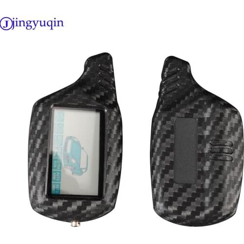 10pcs Carbon Fiber Silicone Key Case For B9 LCD Alarm System For Starline B91 B6 B61 A91 A61 C9 V7 Jaguar Remote Keychain 2 Way