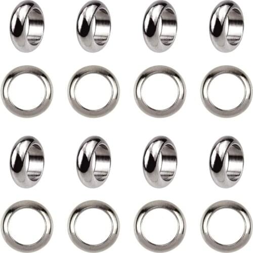 Pandahall 100pcs 4mm/6mm/7mm/8mm Ring 304 Stainless Steel Bead Spacers For Jewelry Making, Stainless Steel Color, Drop Shipping