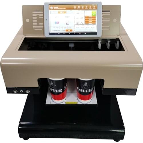 3D inkjet Selfie Food Printer Latte art Coffee flatbed printer with 8" inch Tablet PC