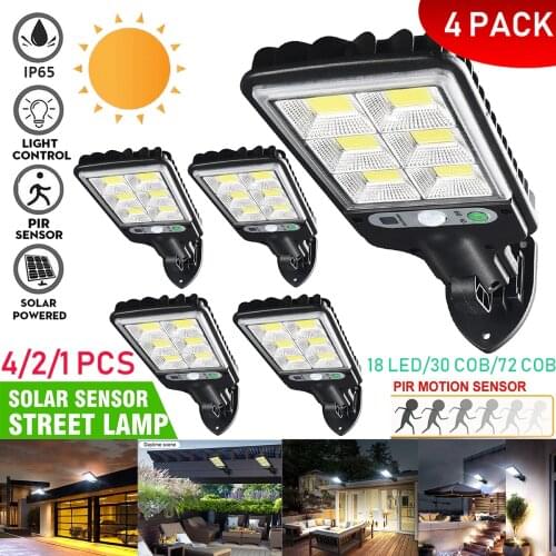 4/2/1 PCS Solar Sensor Wall Light COB PIR Motion Sensor Outdoor Wall Street Garden Courtyard Light IP65 Waterproof Lamp