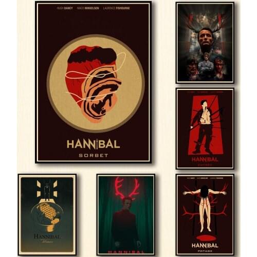 44 Designs Tv Show Hannibal Kraftpaper Poster Artwork Homedecal Fancy Wall Sticker for Coffee House Bar