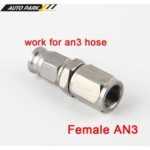 AN3 Hose Stainless Steel Straight Brake Swivel PTFE Hose Ends Female Fitting Adapter Car Engine Part