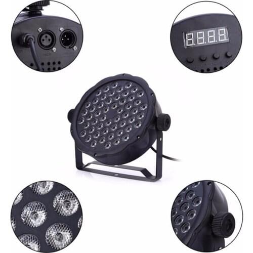 Free shipping 54x3W RGBW LED Flat Par Light DMX512 Control Colorful effects stage lighting projector DJ Disco Home Party lights