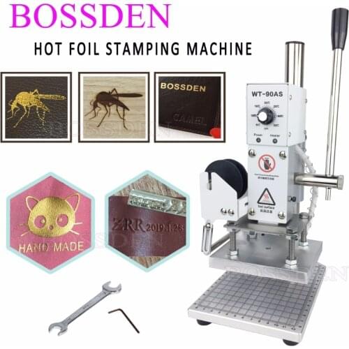 BOSSDEN Manual Hot Foil Stamping Machine Heat Embosser for Paper Leather Wood PVC Bread Cards Brand Bronzing Tool