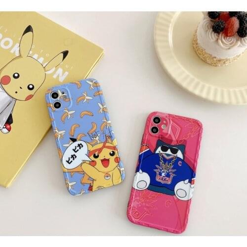 Pokemon Pikachu Phone Case for IPhone 7 / 8 / Plus X / XS / XR / XS Max / 11 / 12 /Pro Cute Cartoon Anti-fall Silicone Case Gift