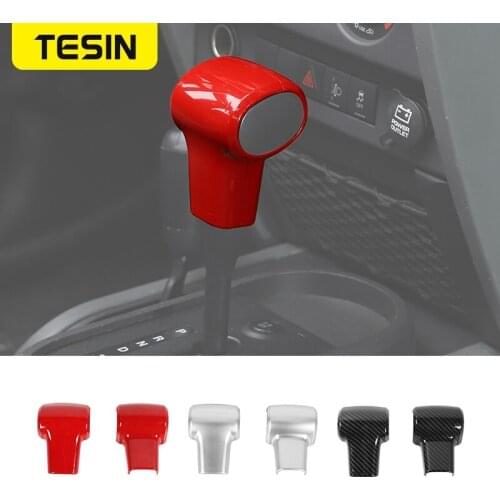 TESIN Car Interior Center Gear Shift Head Decoration Cover Stickers Accessories For Jeep Wrangler JK 2007-2010 ABS Car Styling