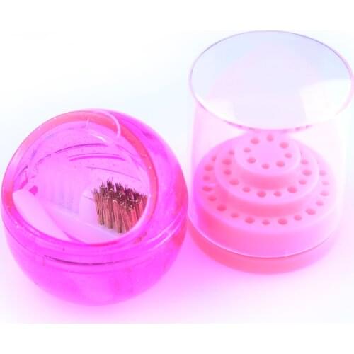 Nail Drill Bits Holder Stand Display Nail Drill Bit Cleaning Box Electric Machine Sanding Mill Bit Container Manicure Tools