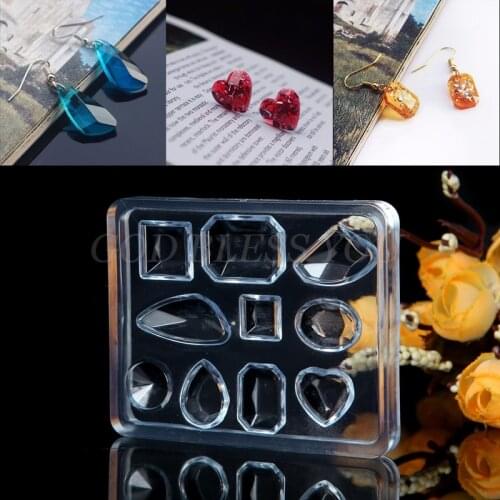DIY Jewelry tool Geometric Jewelry Mold Pendant Earring Silicone Resin Craft Making Tool Handmade Decoration Epoxy Resin Mold