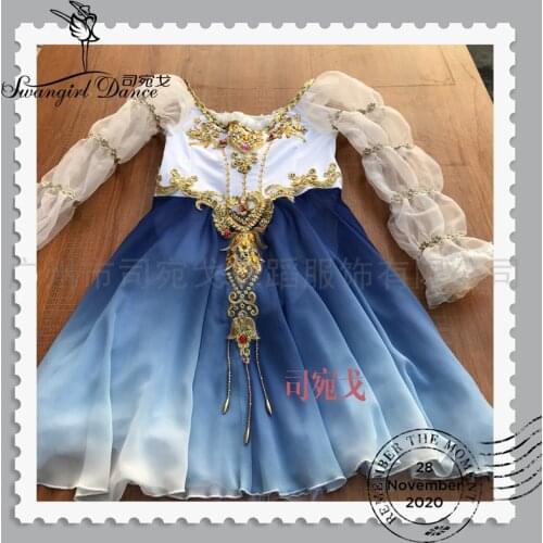 Adult La Bayadère Ballet Costume Girls Professional Competition Ballet Stage Tutu Dress Chiffon Dance Costume BT4018