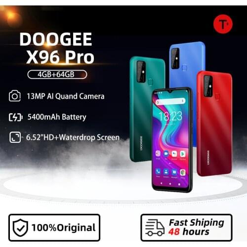 DOOGEE X96 Pro Cellphones 4GB RAM 64GB ROM Octa Core 13MP Quad Camera Smartphones Celular Mobile Phone Android 11 5400mAh
