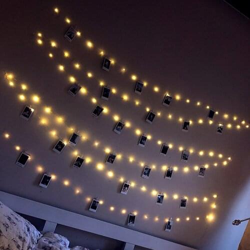 Photo Clips LED String Lights Warm White Fairy Garland For Christmas Gift DIY Party Wedding New Year Decoration etc