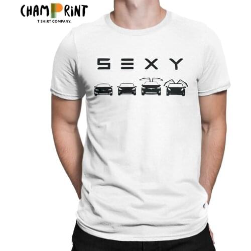 Funny Sexy Tesla T-Shirt for Men Crewneck Cotton T Shirt Aerospacial Engineer Short Sleeve Tee Shirt Summer Clothing