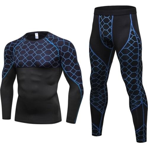Hot Sale Shaper Compression Underwear Set 3D Cut Tight Pants & Tops Elastic Quick-dry Long Sleeve Mens Set Sports Suit