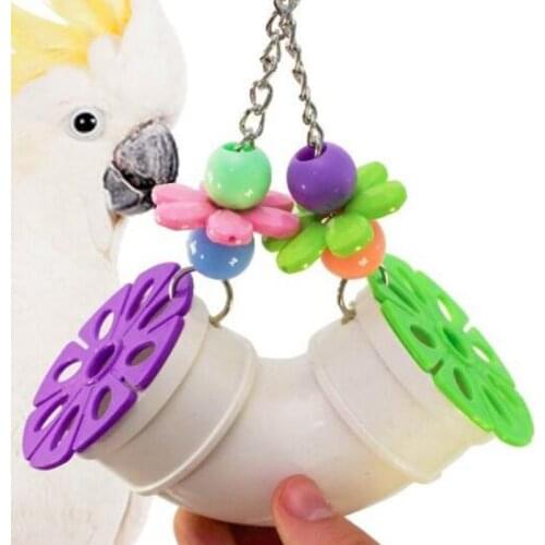 Parrot Toy Bite Toy Bird Toy Pipeline Toy Acrylic Bite String parrot toys intelligence Paw Grinding Stand Toy