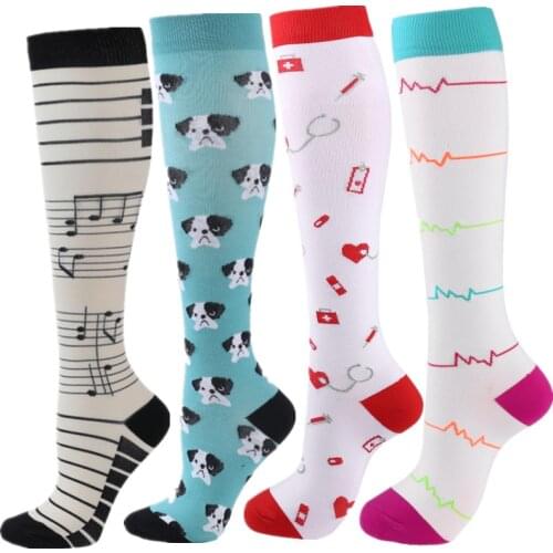Compression Stockings Women Men Funny Socks for Edema Diabetes Varicose Veins Running Marathon Running Sports Compression Socks