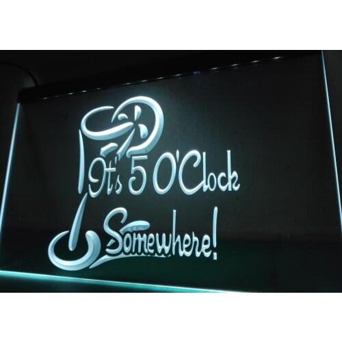 LB560-b Its 5 O'Clock Somewhere Bar Beer NEW LED Neon Light Sign