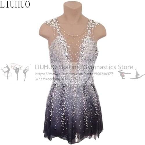 LIUHUO Figure Skating Dress Womens Girls Ice Skating Performance Rhythmic Gymnastics Competition Dance Leotard Artistic Costume