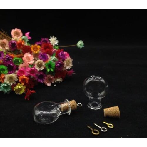 100sets/lot Tiny Small Clear Cork Glass Bottles Vials Wishing perfume essential oil Bottle For Wedding diy Holiday Decoration