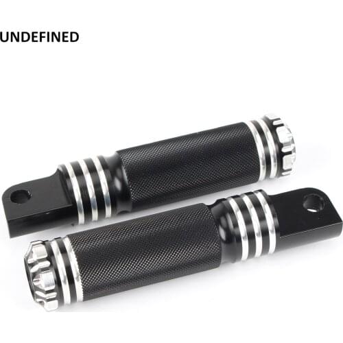 Motorcycle Black & Chrome Footrests Foot Pegs Front Rear Footpegs For Harley Touring Sportster Softail Dyna Fatboy V-Rod FXS