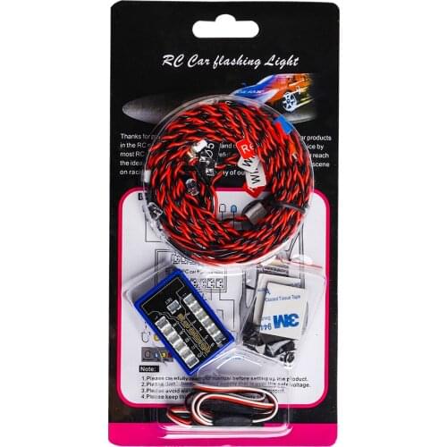 12 Ultra LED Flashing Bright Light Strobe Lamps Kit System for 1/10 1/8 RC Drift HSP TAMIYA CC01 4WD Axial SCX10 RC Car