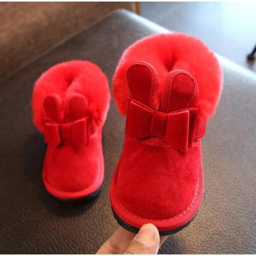 Shorha 2019 winter new childrens snow boots girls plus velvet princess booties girls warm baby cotton shoes girls shoes