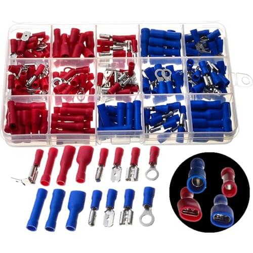 200PCS Crimp Cable Terminals Set Kit Heat Shrink Insulated Wire Electrical Connector Assorted Box Portable