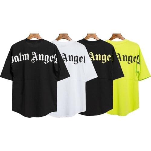 Palm Angel Men and Women Couples Fireball Smiley Letter Print Loose Casual Round Neck Short Sleeve