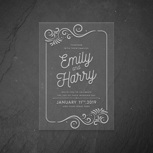 Personalized Acrylic Invitation - Perfect for wedding, birthday, anniversary, party or event