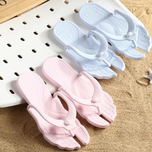 Portable Sandals Womens Slippers Summer Folding Travel Slippers Home Flip-Flops Beach Flat Bottomed Light Female Male