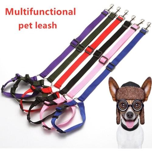 Pet dog car safety rope ring dog car seat belt rear seat traction belt suitable for small and medium pets travel pet supplies