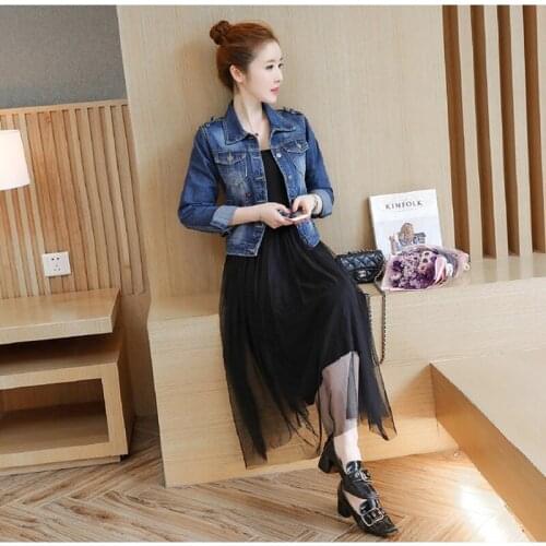 2019 spring and autumn summer new Korean version of the loose small fragrance casual thin denim short coat A365