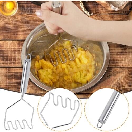 1pcs Stainless Steel Kitchen Gadget Potato Masher Press Cooking Tool Mashed Potatoes Wavy Pressure Ricer Kitchen Accessories